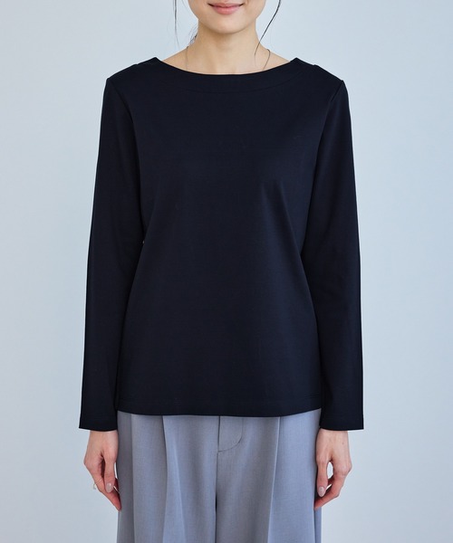 ROPE' PICNIC（ロペピクニック）の「60シルケットボートネックジャケットインナー（Tシャツ/カットソー・レディース・ネイビー/ホワイト・L/M）」の19枚目の写真