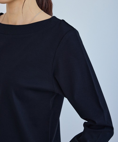 ROPE' PICNIC（ロペピクニック）の「60シルケットボートネックジャケットインナー（Tシャツ/カットソー・レディース・ネイビー/ホワイト・L/M）」の12枚目の写真