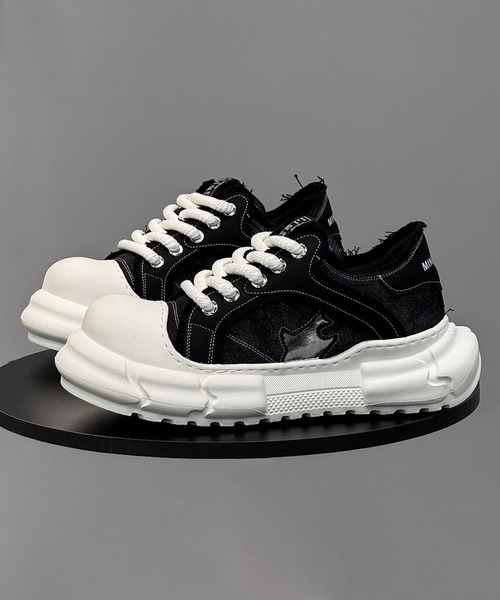 shoes365(シューズスリーシックスファイヴ)の「デニムダッドスニーカー(厚底)(スニーカー・メンズ・ブラック/ライトブルー・27.0cm/26.5cm/26.0cm/25.5cm/25.0cm)」の3枚目の写真