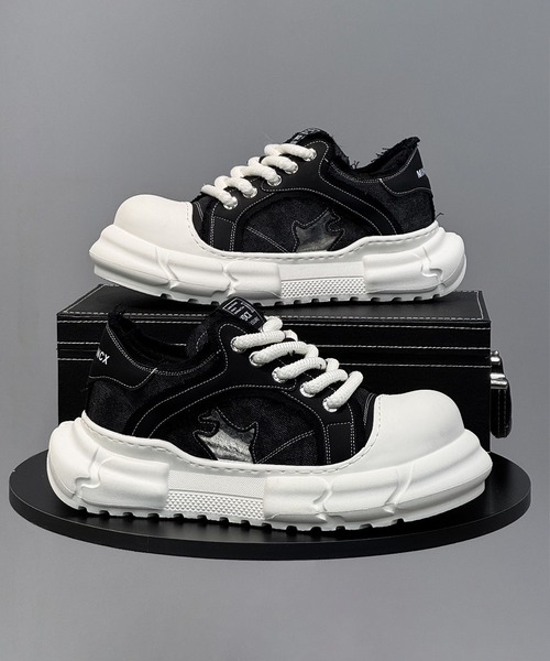 shoes365(シューズスリーシックスファイヴ)の「デニムダッドスニーカー(厚底)(スニーカー・メンズ・ブラック/ライトブルー・27.0cm/26.5cm/26.0cm/25.5cm/25.0cm)」の4枚目の写真