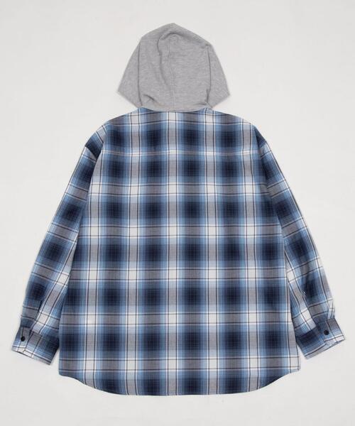 WEGO（ウィゴー）の「WEGO/【26年春新作】オンブレチェックフードシャツ（シャツ/ブラウス・メンズ・ブラック系その他2/ブルー系その他2/レッド系その他2・LARGE/MEDIUM）」の18枚目の写真