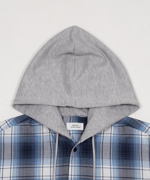WEGO（ウィゴー）の「WEGO/【26年春新作】オンブレチェックフードシャツ（シャツ/ブラウス・メンズ・ブラック系その他2/ブルー系その他2/レッド系その他2・LARGE/MEDIUM）」の19枚目の写真