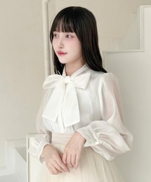 an another angelus | フロントピンタックシアーボウタイブラウス(シャツ/ブラウス)