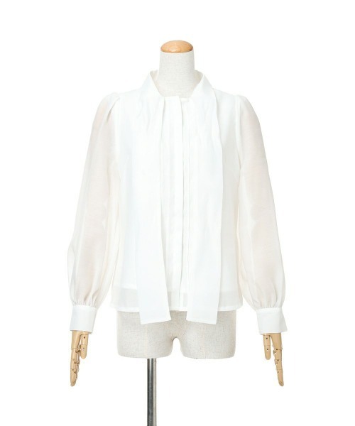 an another angelus（アンアナザーアンジェラス）の「フロントピンタックシアーボウタイブラウス/fint フィント（シャツ/ブラウス・レディース・ピンクベージュ/オフホワイト・FREE）」の13枚目の写真