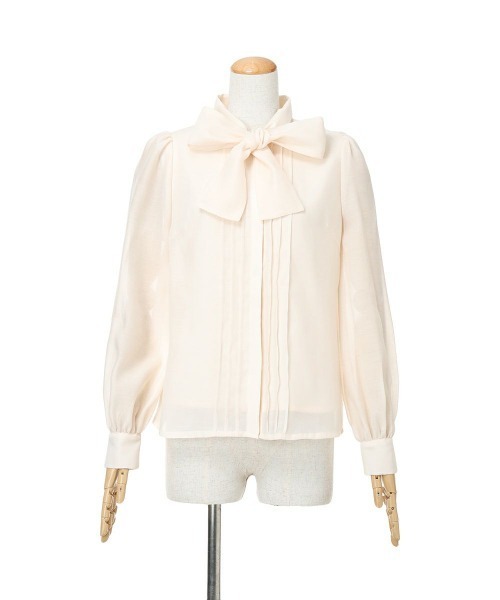 an another angelus（アンアナザーアンジェラス）の「フロントピンタックシアーボウタイブラウス/fint フィント（シャツ/ブラウス・レディース・ピンクベージュ/オフホワイト・FREE）」の6枚目の写真