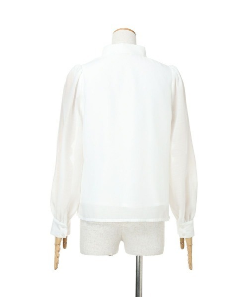 an another angelus（アンアナザーアンジェラス）の「フロントピンタックシアーボウタイブラウス/fint フィント（シャツ/ブラウス・レディース・ピンクベージュ/オフホワイト・FREE）」の7枚目の写真