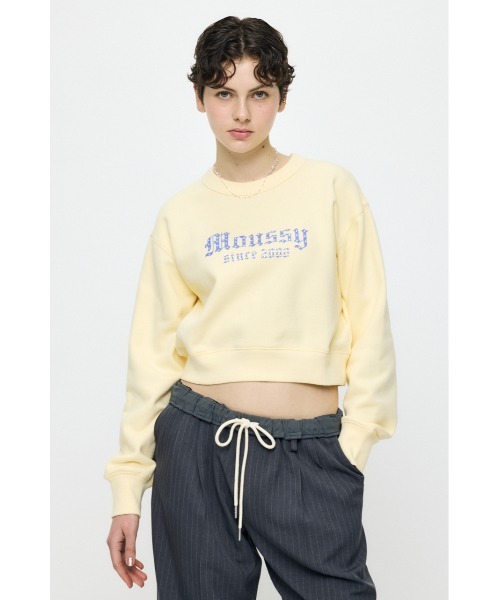 MOUSSY（マウジー）の「【26年SS新作】MOUSSY CLASSIC STONE プルオーバー（スウェット・レディース・ライトイエロー/杢グレー/ネイビー/ホワイト・FREE）」の4枚目の写真