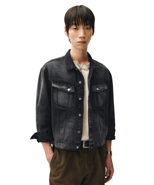 セール】Denim Trucker Jacket DCJK004Black（デニムジャケット