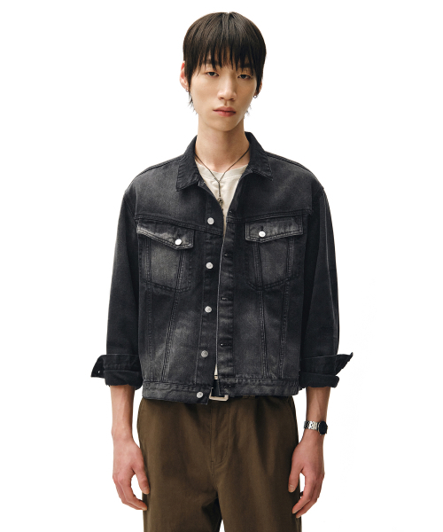DECET(デケト)の「Denim Trucker Jacket DCJK004Black(デニムジャケット・メンズ・その他・SMALL/MEDIUM/LARGE)」の2枚目の写真