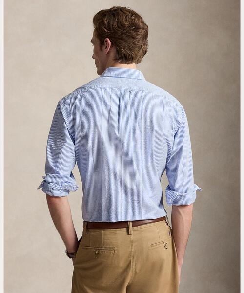 POLO RALPH LAUREN(ポロ ラルフ ローレン)の「クラシック フィット ストライプド シアサッカー シャツ(シャツ/ブラウス・メンズ・ブルー・S/M/L/XL/XS/XXL)」の6枚目の写真