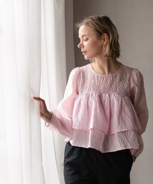 pufe（ピュフェ）の「【pufe】シアージャガードダブルフリルトップス（シャツ/ブラウス）」