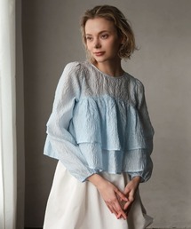 pufe（ピュフェ）の「【pufe】シアージャガードダブルフリルトップス（シャツ/ブラウス）」