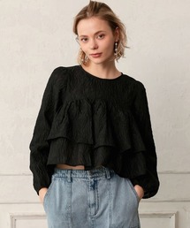 pufe（ピュフェ）の「【pufe】シアージャガードダブルフリルトップス（シャツ/ブラウス）」