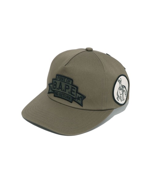 A BATHING APE(アベイシングエイプ)の「MULTI PATCH CAP(キャップ・メンズ・オリーブ/ベージュ・FREE)」の2枚目の写真