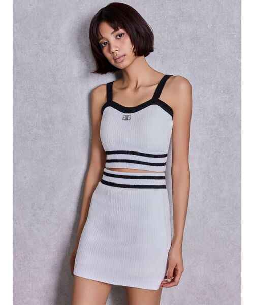 GYDA(ジェイダ)の「パイルニットスカートライクショートパンツ(スカート・レディース・オレンジ/オフホワイト/ブラック・FREE)」の5枚目の写真