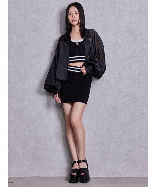 GYDA(ジェイダ)の「パイルニットスカートライクショートパンツ(スカート・レディース・オレンジ/オフホワイト/ブラック・FREE)」の15枚目の写真