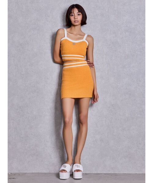 GYDA(ジェイダ)の「パイルニットスカートライクショートパンツ(スカート・レディース・オレンジ/オフホワイト/ブラック・FREE)」の18枚目の写真