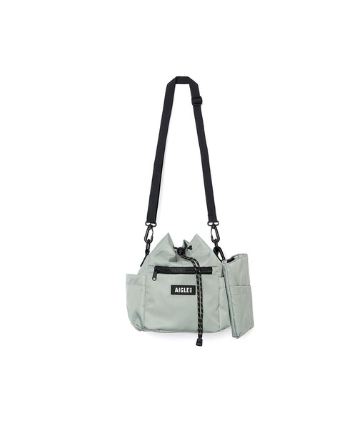 AIGLE(エーグル)の「撥水 巾着ショルダーバッグ RP(ショルダーバッグ・レディース・ブラック/セージグリーン・FREE)」の3枚目の写真