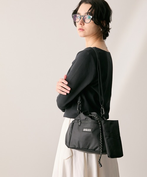 AIGLE(エーグル)の「撥水 巾着ショルダーバッグ RP(ショルダーバッグ・レディース・ブラック/セージグリーン・FREE)」の16枚目の写真