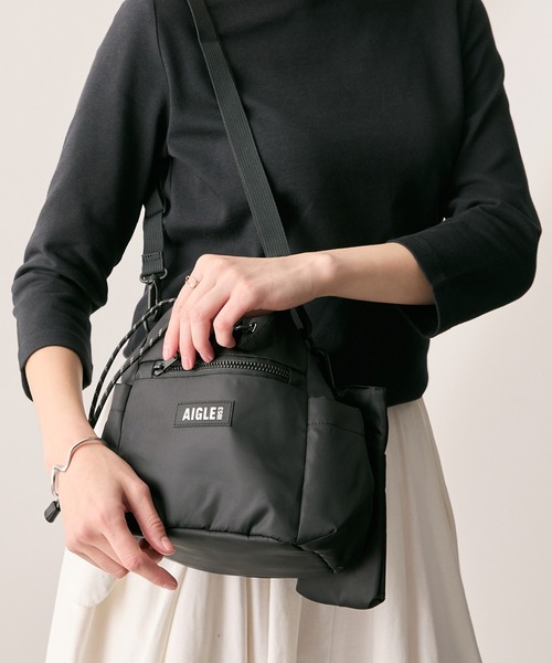 AIGLE(エーグル)の「撥水 巾着ショルダーバッグ RP(ショルダーバッグ・レディース・ブラック/セージグリーン・FREE)」の17枚目の写真