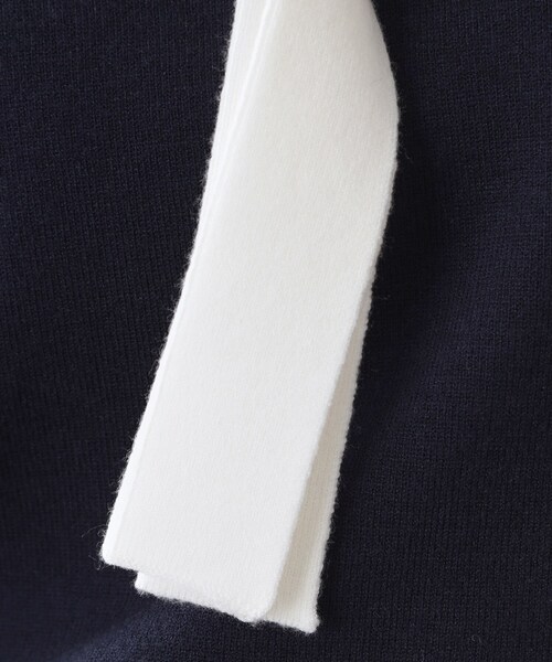 index（インデックス）の「バイカラーボウタイパール調ニット【洗濯機OK】（ニット/セーター・レディース・ライトイエロー系5/ホワイト系7/ネイビー系4/サックスブルー系7・42/40/38/36）」の21枚目の写真