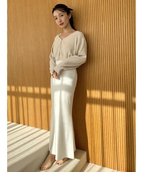 SNIDEL HOME（スナイデルホーム）の「カーディガン×ワンピースセット（ルームウェア/パジャマ・レディース・ピンク/オフホワイト/モカ/ミント・F）」の2枚目の写真