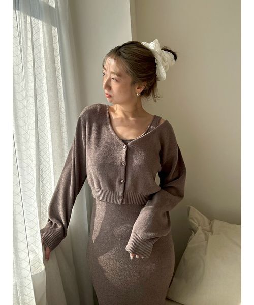 SNIDEL HOME（スナイデルホーム）の「カーディガン×ワンピースセット（ルームウェア/パジャマ・レディース・ピンク/オフホワイト/モカ/ミント・F）」の8枚目の写真