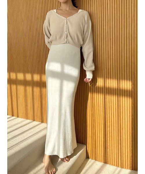 SNIDEL HOME（スナイデルホーム）の「カーディガン×ワンピースセット（ルームウェア/パジャマ・レディース・ピンク/オフホワイト/モカ/ミント・F）」の10枚目の写真