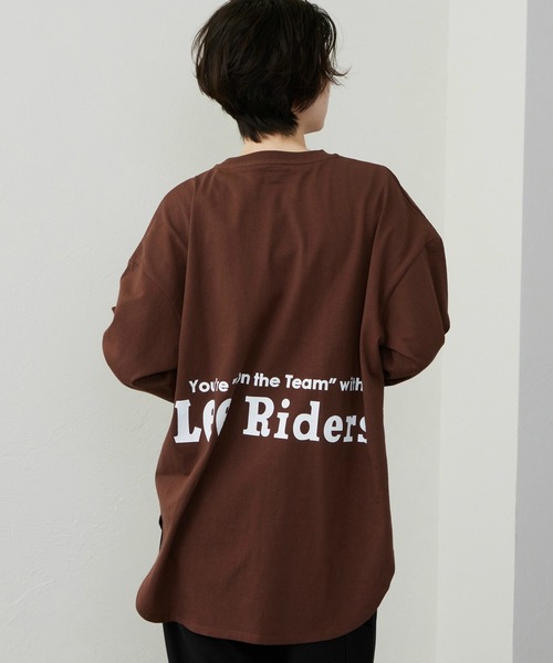 Lee(リー)の「Lee/リー ラウンドヘム ロングスリーブTシャツ(Tシャツ/カットソー・レディース・ブラック/ホワイト/ブラウン・MEDIUM/SMALL)」の2枚目の写真