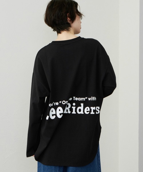 Lee(リー)の「Lee/リー ラウンドヘム ロングスリーブTシャツ(Tシャツ/カットソー・レディース・ブラック/ホワイト/ブラウン・MEDIUM/SMALL)」の3枚目の写真