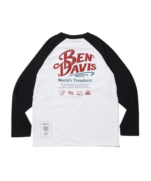 BEN DAVIS（ベンデイビス）の「【BEN DAVIS（ベンデイビス）】RIDERS RAGLAN L/S TEE / ロンT クルーネック ラグラン 七分丈 長袖 レギュラーシルエット プリント（Tシャツ/カットソー・メンズ・ブラック/ネイビー・MEDIUM/LARGE/X-LARGE）」の5枚目の写真