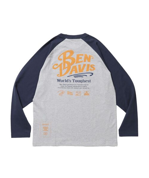 BEN DAVIS（ベンデイビス）の「【BEN DAVIS（ベンデイビス）】RIDERS RAGLAN L/S TEE / ロンT クルーネック ラグラン 七分丈 長袖 レギュラーシルエット プリント（Tシャツ/カットソー・メンズ・ブラック/ネイビー・MEDIUM/LARGE/X-LARGE）」の10枚目の写真