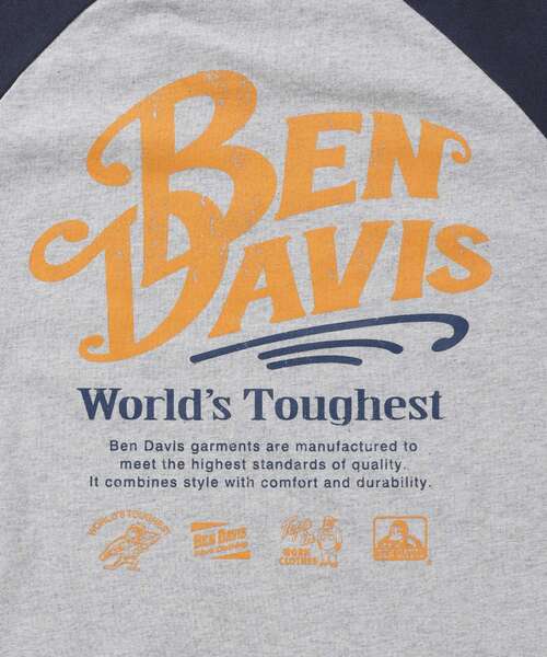 BEN DAVIS（ベンデイビス）の「【BEN DAVIS（ベンデイビス）】RIDERS RAGLAN L/S TEE / ロンT クルーネック ラグラン 七分丈 長袖 レギュラーシルエット プリント（Tシャツ/カットソー・メンズ・ブラック/ネイビー・MEDIUM/LARGE/X-LARGE）」の11枚目の写真