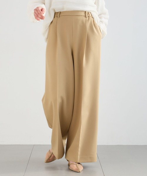 BARNYARDSTORM（バンヤードストーム）の「BARNYARDSTORM / 二重織ワイドパンツ / マシンウォッシャブル（その他パンツ・レディース・ライトグレー/オフホワイト/キャメル・M/S）」の5枚目の写真