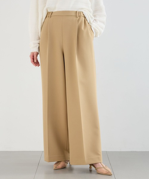 BARNYARDSTORM（バンヤードストーム）の「BARNYARDSTORM / 二重織ワイドパンツ / マシンウォッシャブル（その他パンツ・レディース・ライトグレー/オフホワイト/キャメル・M/S）」の4枚目の写真