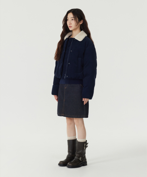 COVERNAT WOMAN(カバーナットウーマン)の「ウィメンズカラーコーデュロイショートダウンジャケットネイビー(ダウンジャケット/コート・レディース・その他・WS/WM)」の5枚目の写真