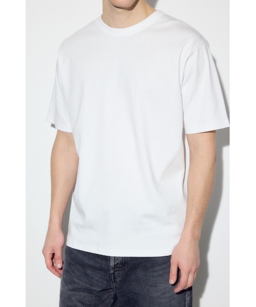 AZUL by moussy（アズールバイマウジー）の「プレミアムコットンベーシック半袖Tシャツ（Tシャツ/カットソー・メンズ・グレー/オフホワイト/ブラック・LARGE/MEDIUM/SMALL）」の4枚目の写真