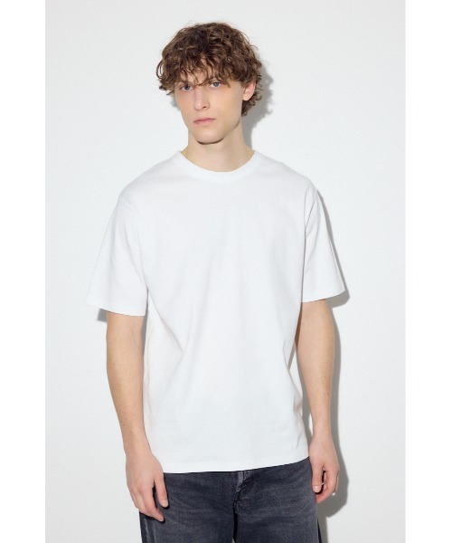 AZUL by moussy（アズールバイマウジー）の「プレミアムコットンベーシック半袖Tシャツ（Tシャツ/カットソー・メンズ・グレー/オフホワイト/ブラック・LARGE/MEDIUM/SMALL）」の6枚目の写真