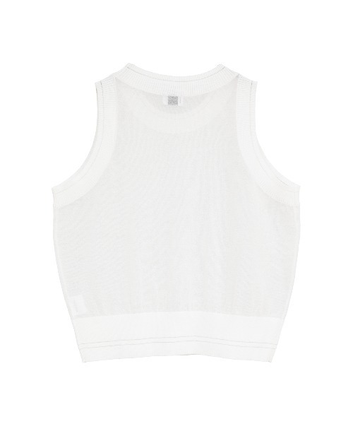 MANOF(マノフ)の「SHEER SLEEVELESS KNIT(ニット/セーター・レディース・ライム/ホワイト/ネイビー・F)」の22枚目の写真