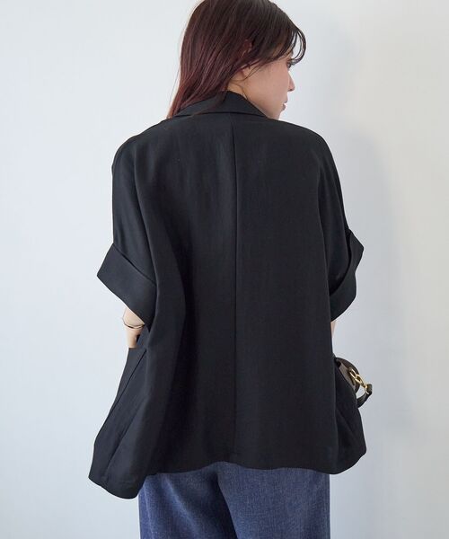 le.coeur blanc（ルクールブラン）の「タンブラーハーフスリーブテーラードジャケット（テーラードジャケット・レディース・ベージュ/ブラック・38）」の12枚目の写真