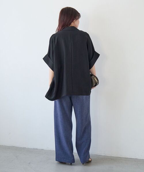 le.coeur blanc（ルクールブラン）の「タンブラーハーフスリーブテーラードジャケット（テーラードジャケット・レディース・ベージュ/ブラック・38）」の18枚目の写真