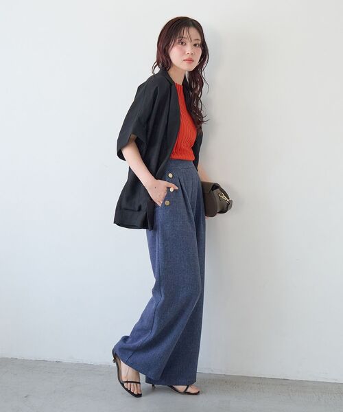 le.coeur blanc（ルクールブラン）の「タンブラーハーフスリーブテーラードジャケット（テーラードジャケット・レディース・ベージュ/ブラック・38）」の19枚目の写真