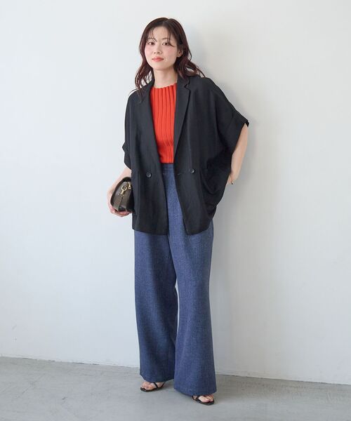 le.coeur blanc（ルクールブラン）の「タンブラーハーフスリーブテーラードジャケット（テーラードジャケット・レディース・ベージュ/ブラック・38）」の20枚目の写真