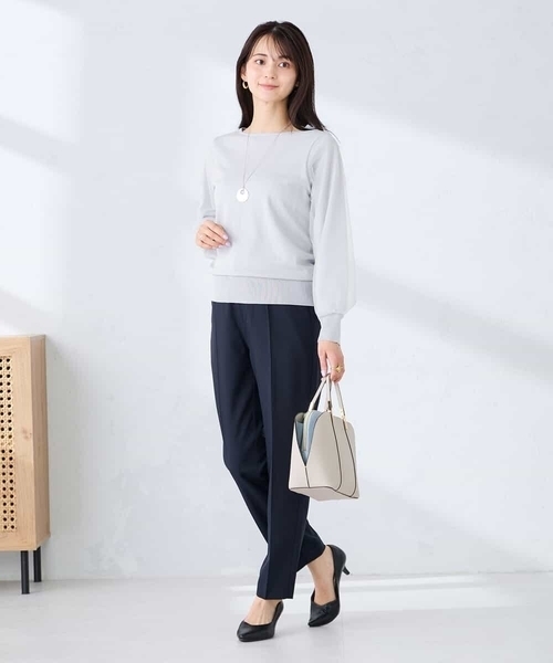 a.v.v（アーヴェヴェ）の「【洗える/UVカット】リネンライクストレッチテーパードパンツ（その他パンツ・レディース・ネイビー/グレー/ベージュ・34/40/38/42/36）」の10枚目の写真