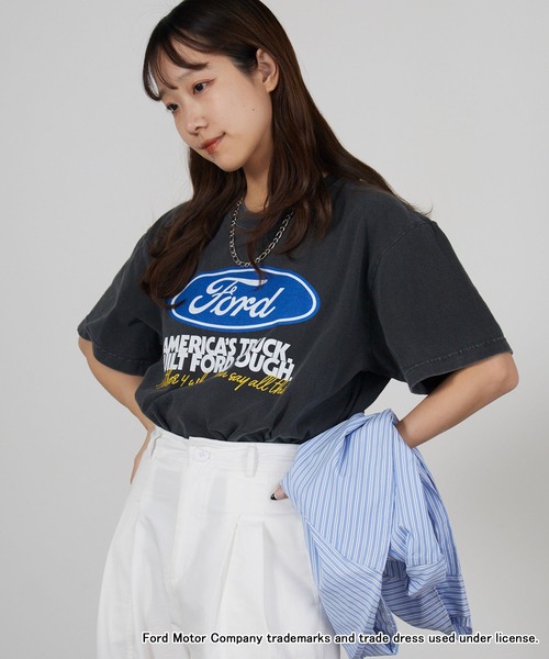 GOOD ROCK SPEED(グッドロックスピード)の「GOOD ROCK SPEED/グッドロックスピード FORD アメカジテイスト 丸胴 クルーネックTシャツ2026年 夏 夏服(Tシャツ/カットソー・メンズ・ホワイト/チャコールグレー・M/L/XL)」の15枚目の写真