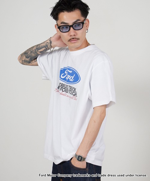 GOOD ROCK SPEED(グッドロックスピード)の「GOOD ROCK SPEED/グッドロックスピード FORD アメカジテイスト 丸胴 クルーネックTシャツ2026年 夏 夏服(Tシャツ/カットソー・メンズ・ホワイト/チャコールグレー・M/L/XL)」の6枚目の写真