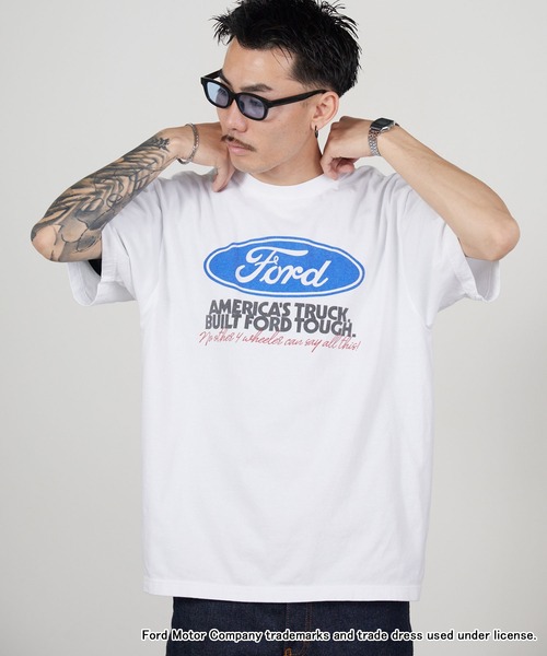 GOOD ROCK SPEED(グッドロックスピード)の「GOOD ROCK SPEED/グッドロックスピード FORD アメカジテイスト 丸胴 クルーネックTシャツ2026年 夏 夏服(Tシャツ/カットソー・メンズ・ホワイト/チャコールグレー・M/L/XL)」の5枚目の写真