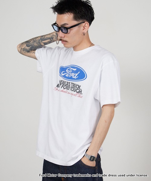 GOOD ROCK SPEED(グッドロックスピード)の「GOOD ROCK SPEED/グッドロックスピード FORD アメカジテイスト 丸胴 クルーネックTシャツ2026年 夏 夏服(Tシャツ/カットソー・メンズ・ホワイト/チャコールグレー・M/L/XL)」の7枚目の写真