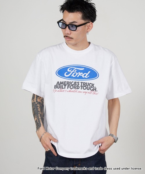 GOOD ROCK SPEED(グッドロックスピード)の「GOOD ROCK SPEED/グッドロックスピード FORD アメカジテイスト 丸胴 クルーネックTシャツ2026年 夏 夏服(Tシャツ/カットソー・メンズ・ホワイト/チャコールグレー・M/L/XL)」の4枚目の写真