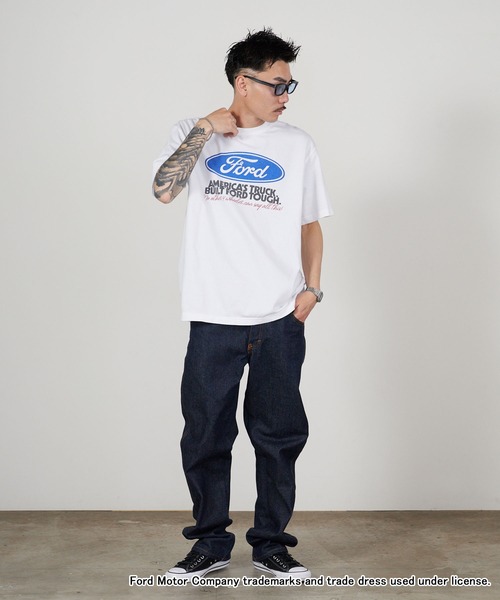 GOOD ROCK SPEED(グッドロックスピード)の「GOOD ROCK SPEED/グッドロックスピード FORD アメカジテイスト 丸胴 クルーネックTシャツ2026年 夏 夏服(Tシャツ/カットソー・メンズ・ホワイト/チャコールグレー・M/L/XL)」の9枚目の写真